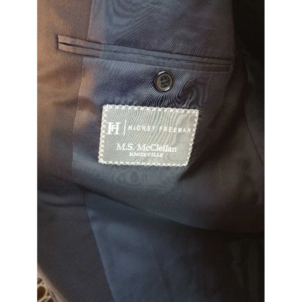 Hickey Freeman Blazer Jacket Mens 46L Made In Italy‎ Tasmanian Super 130'S